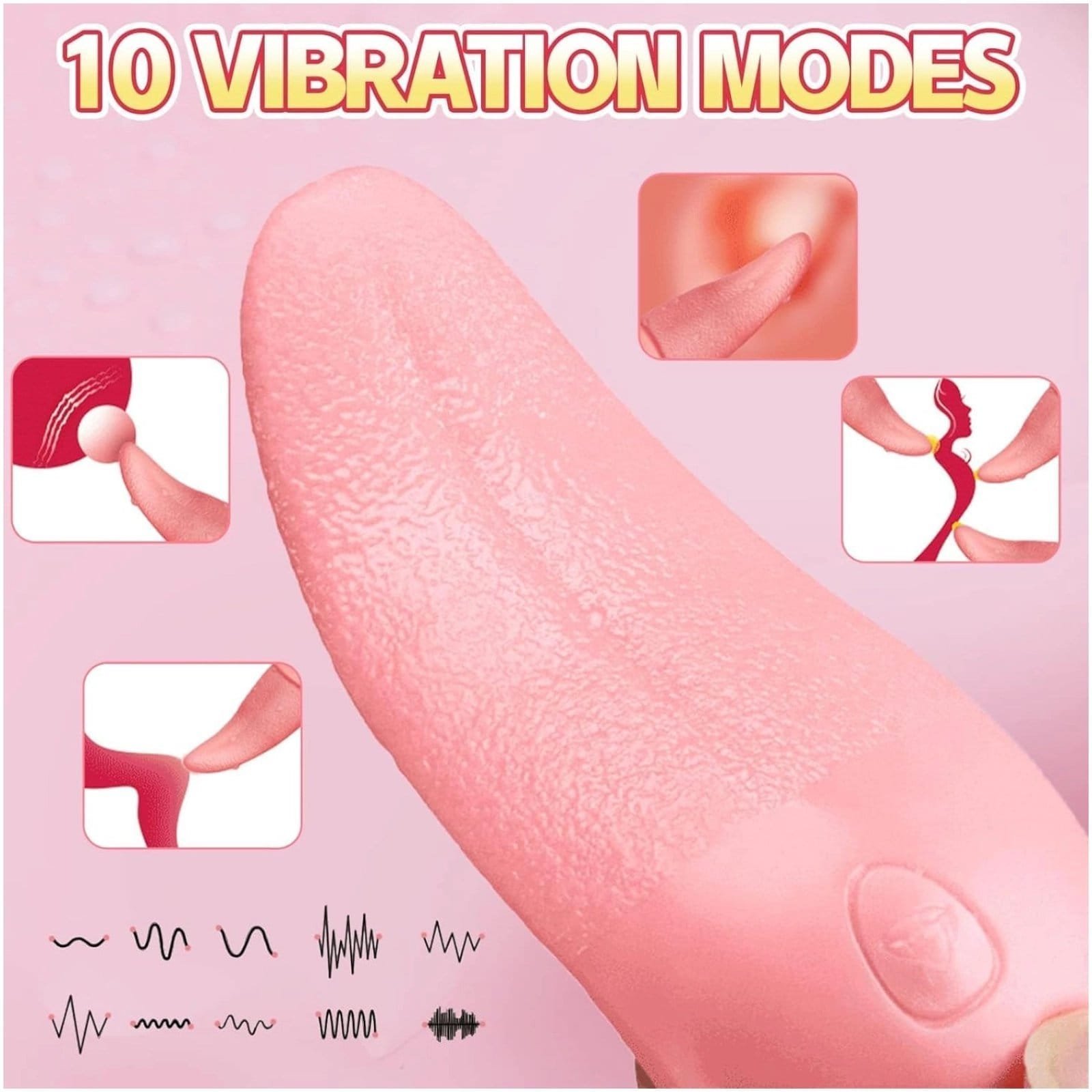Clitoral Licking Vibrator, Heated Tongue Vibrator with 10 Vibration Modes,using for Vaginal Anal Breast Vibrator - Image 5