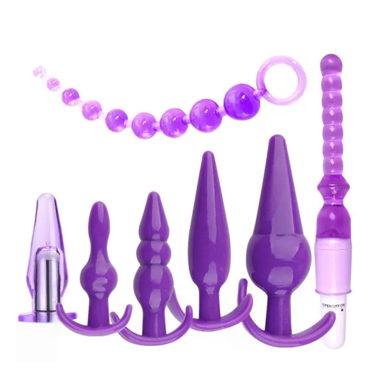 Beginner Anal Training Kit – Silicone Plug, Beads & Vibrating Toy Set - Image 2