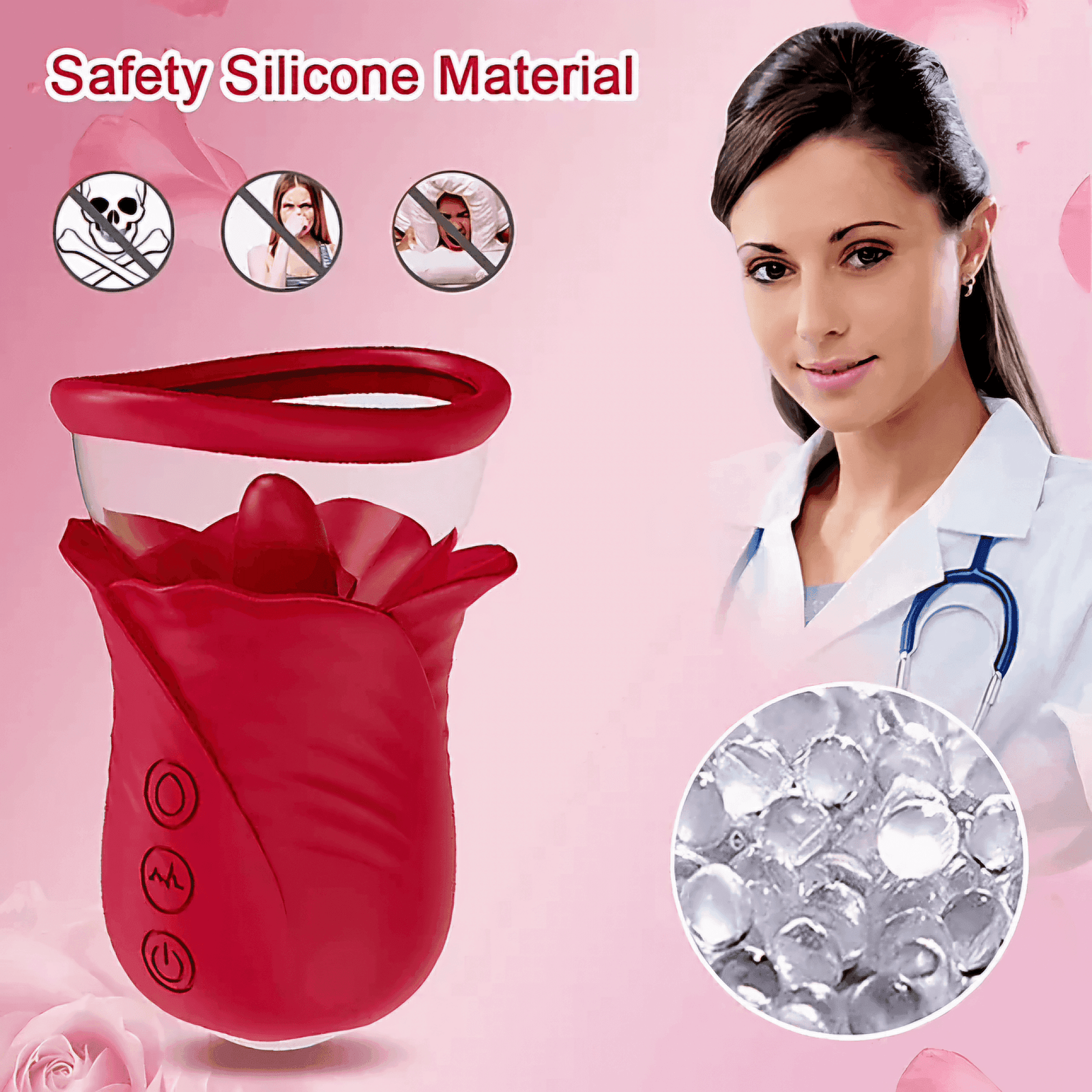 Rose vibrator 3 in1, Licking, Sucking Vibrating - Image 7