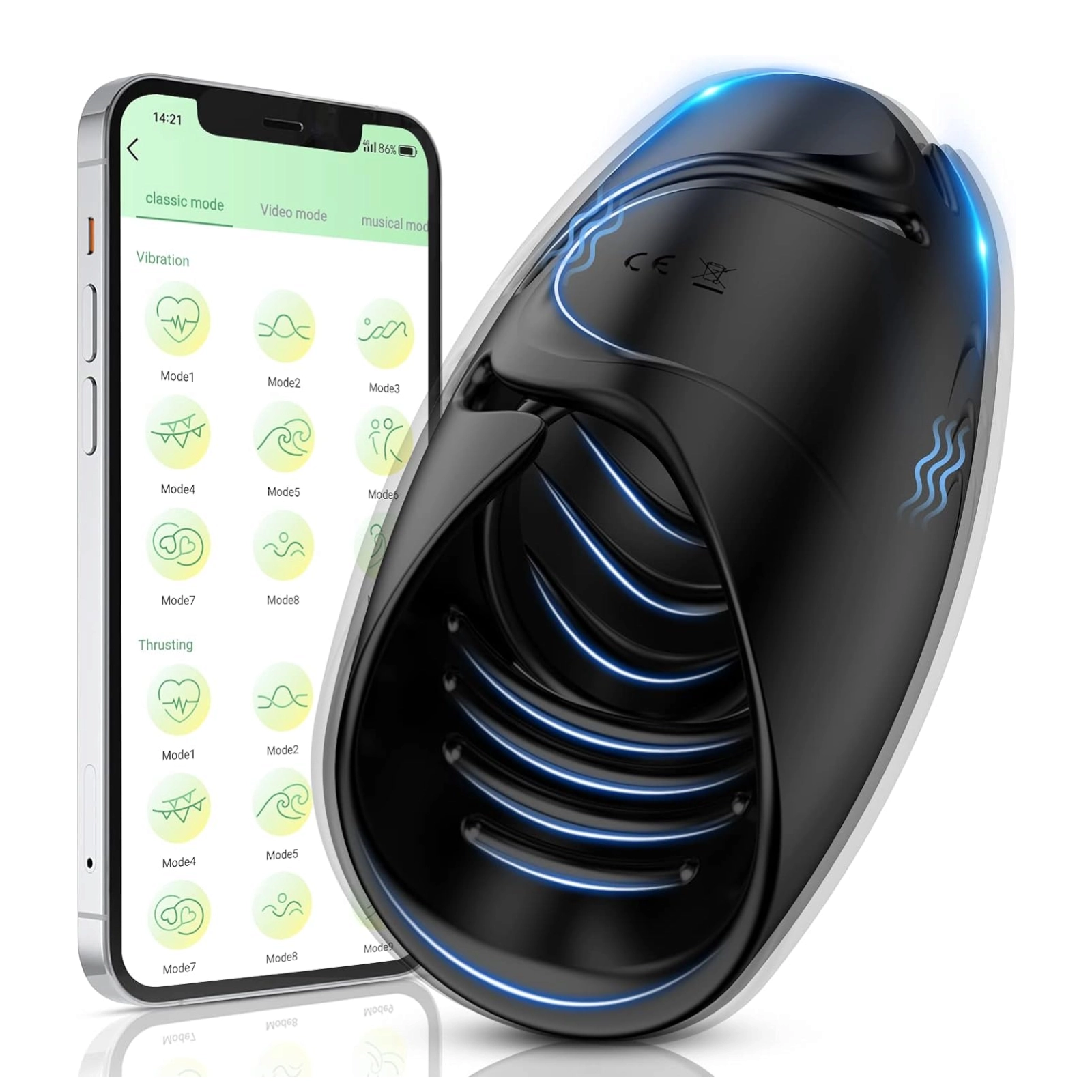 App Controlled Male Masturbator Penis Training Vibrator for Men