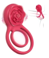 Vibrating Cock Ring with Clit Rose Stimulator for Couples