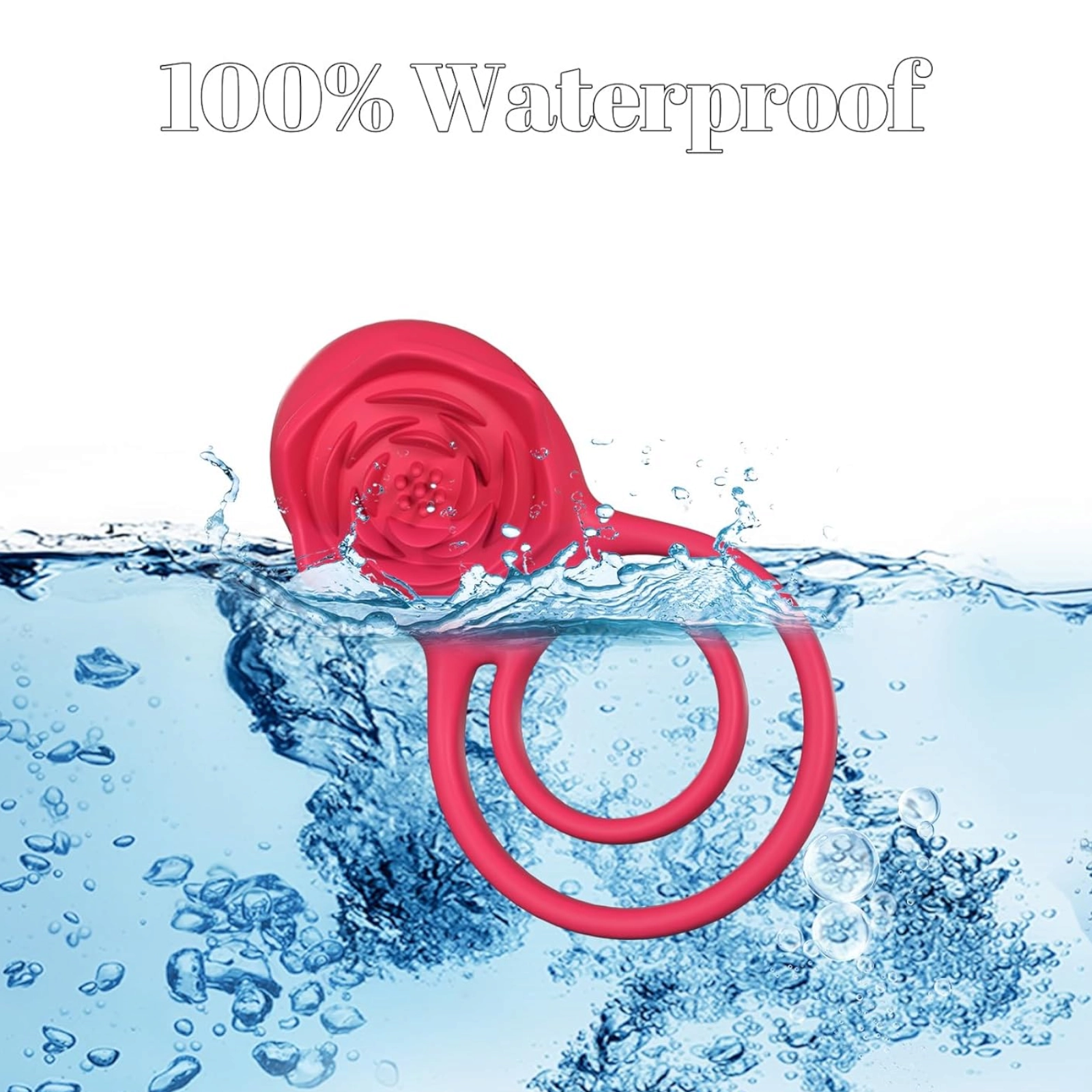 Vibrating Cock Ring with Rose Clitoral Stimulator – Dual Penis Ring Vibrator for Couples Pleasure - Image 7