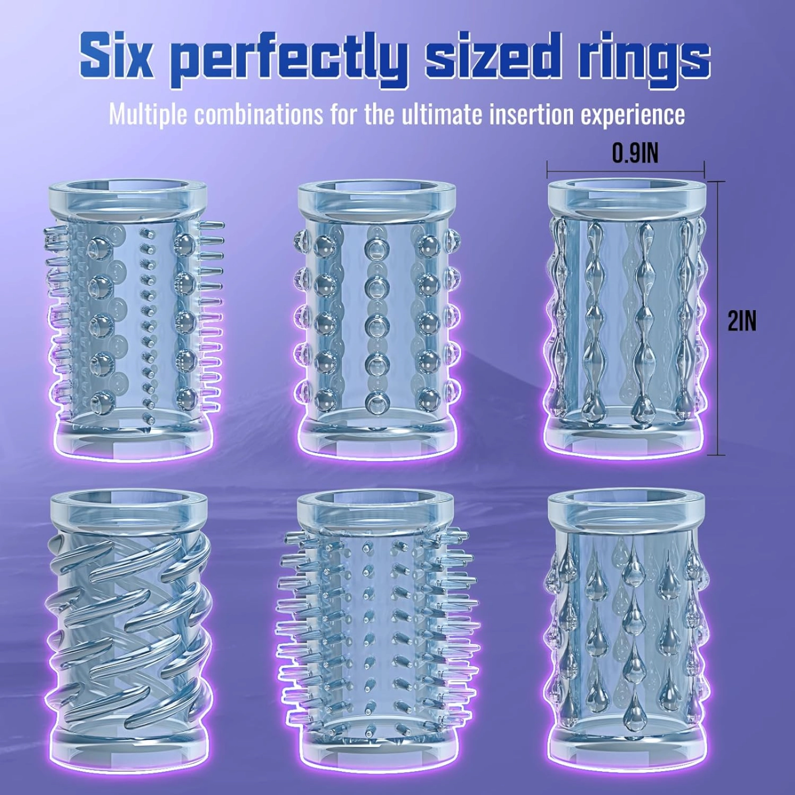 Penis Rings set Reusable silicone extender – High Elastic Cock Rings for Long-Lasting Erection & Performance - Image 4