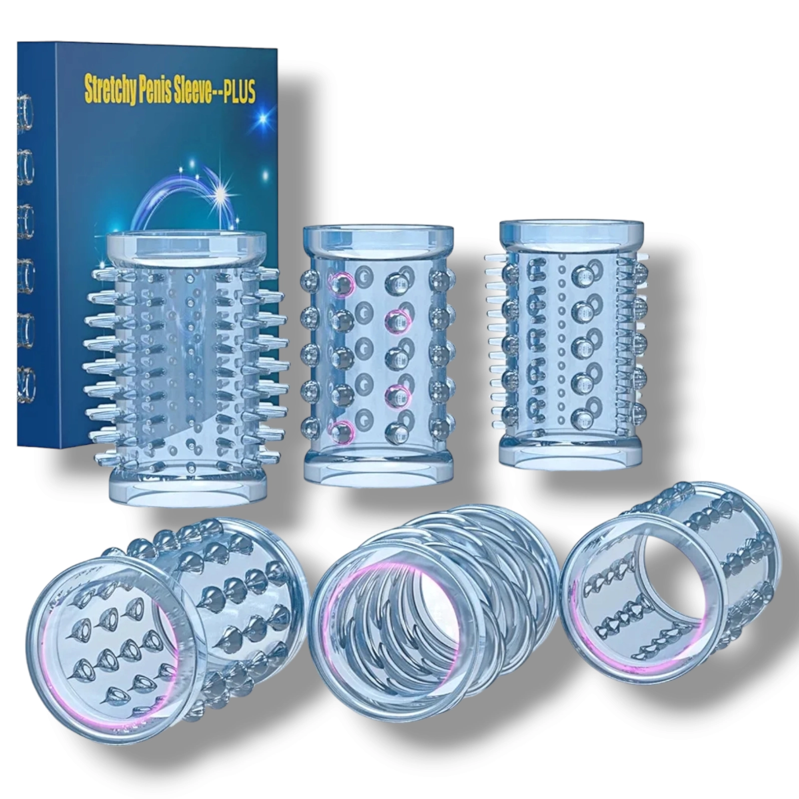 Reusable Penis Rings with 6 Textures for Long-Lasting Erection