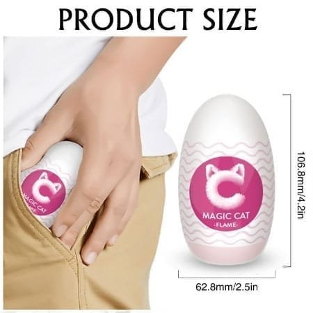 Male Masturbator Egg – Ultra Soft 3D Textured Pocket Pussy Stroker, Stretchable Realistic Vagina Cup - Image 2