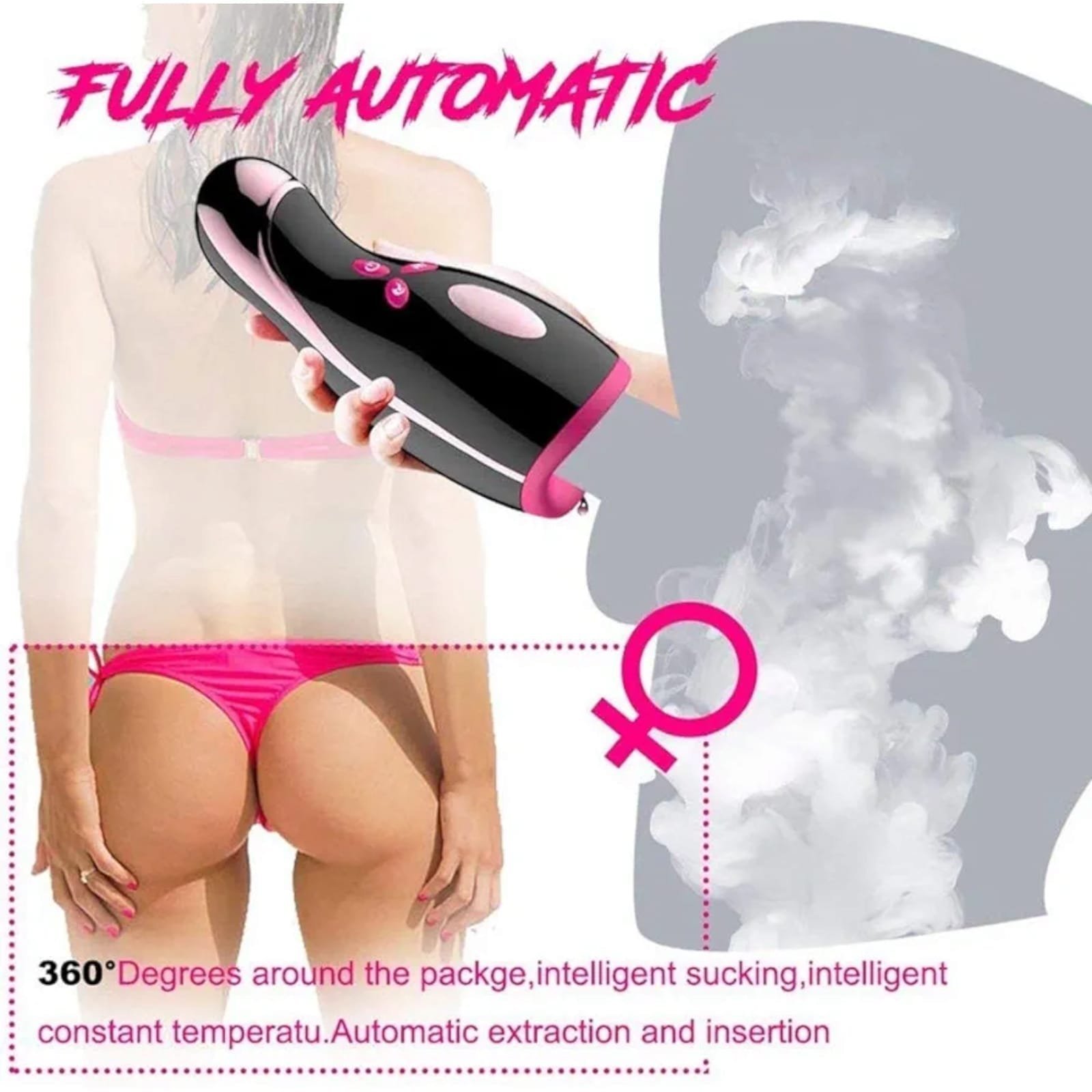 Sucking & Vibrating Penis Enlarger Masturbator Cup with smart worming - Image 2
