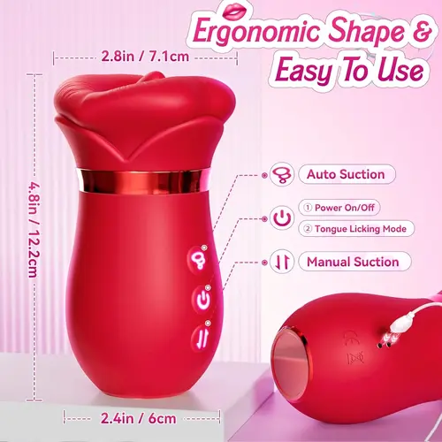 Lovetoy 5IN1 Rose Sucking Vibrator – Tongue Licking & APP Control