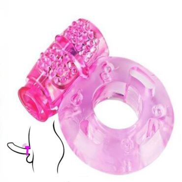 Silicone Vibrating Penis Ring with Clit Stimulator for Men